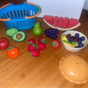Colorful Kids Toy Fruit Basket Set